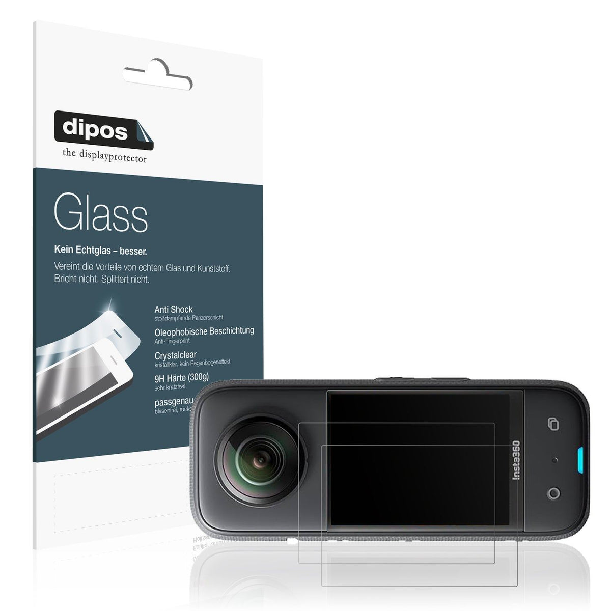 2x Screen Protector for Akaso 360 Grad Action Cam matte Flexible Glass 9H dipos