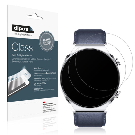 Matte Displayschutzfolie von dipos passend für Xiaomi Watch S1, 9H kratzfest und blasenfrei montiert