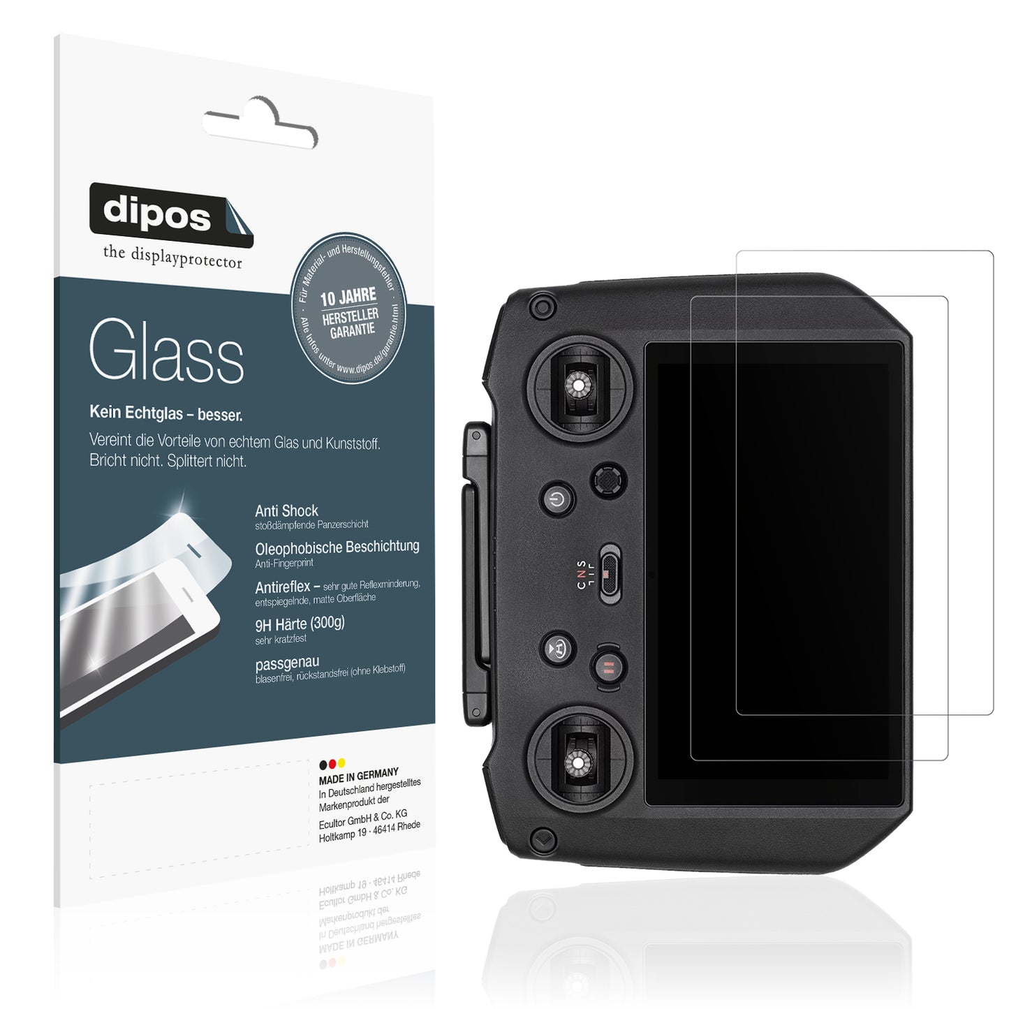 Matte Displayschutzfolie von dipos passend für DJI RC Pro, 9H kratzfest und blasenfrei montiert