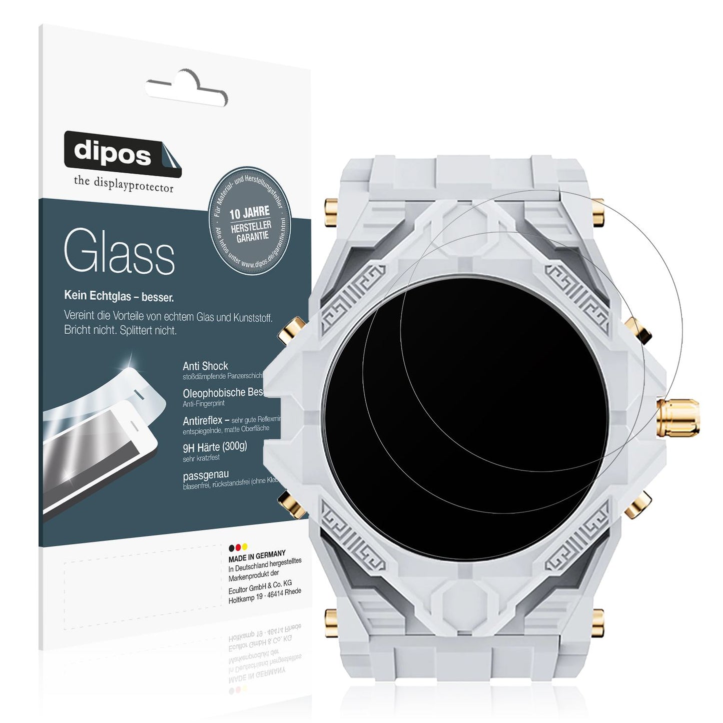 2x Screen Protector for Rogbid T.rex Smartwatch matte Flexible Glass 9H dipos