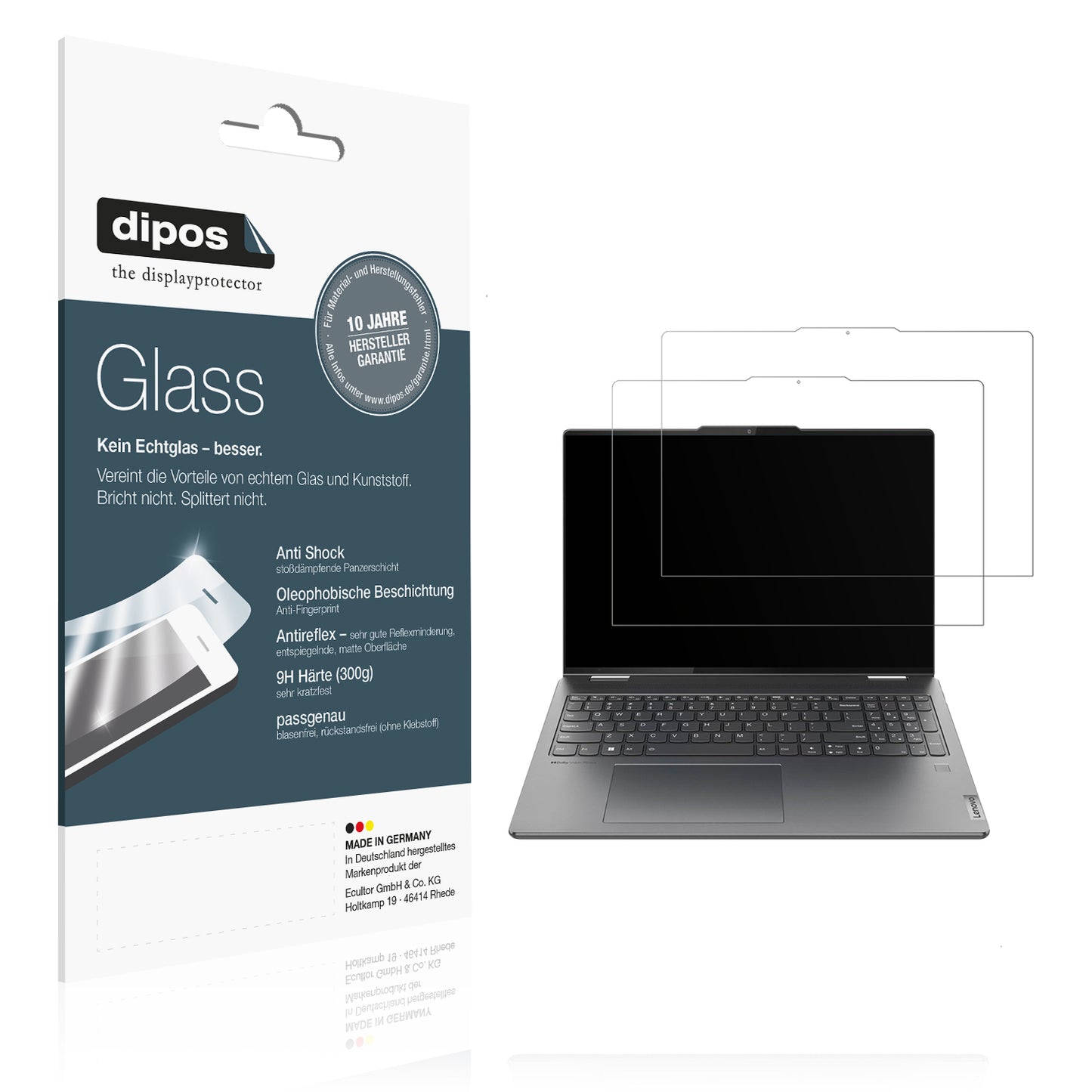 2x 9H Schutzfolie matt für Lenovo Yoga 7i Gen 10 14 Zoll Panzerfolie
