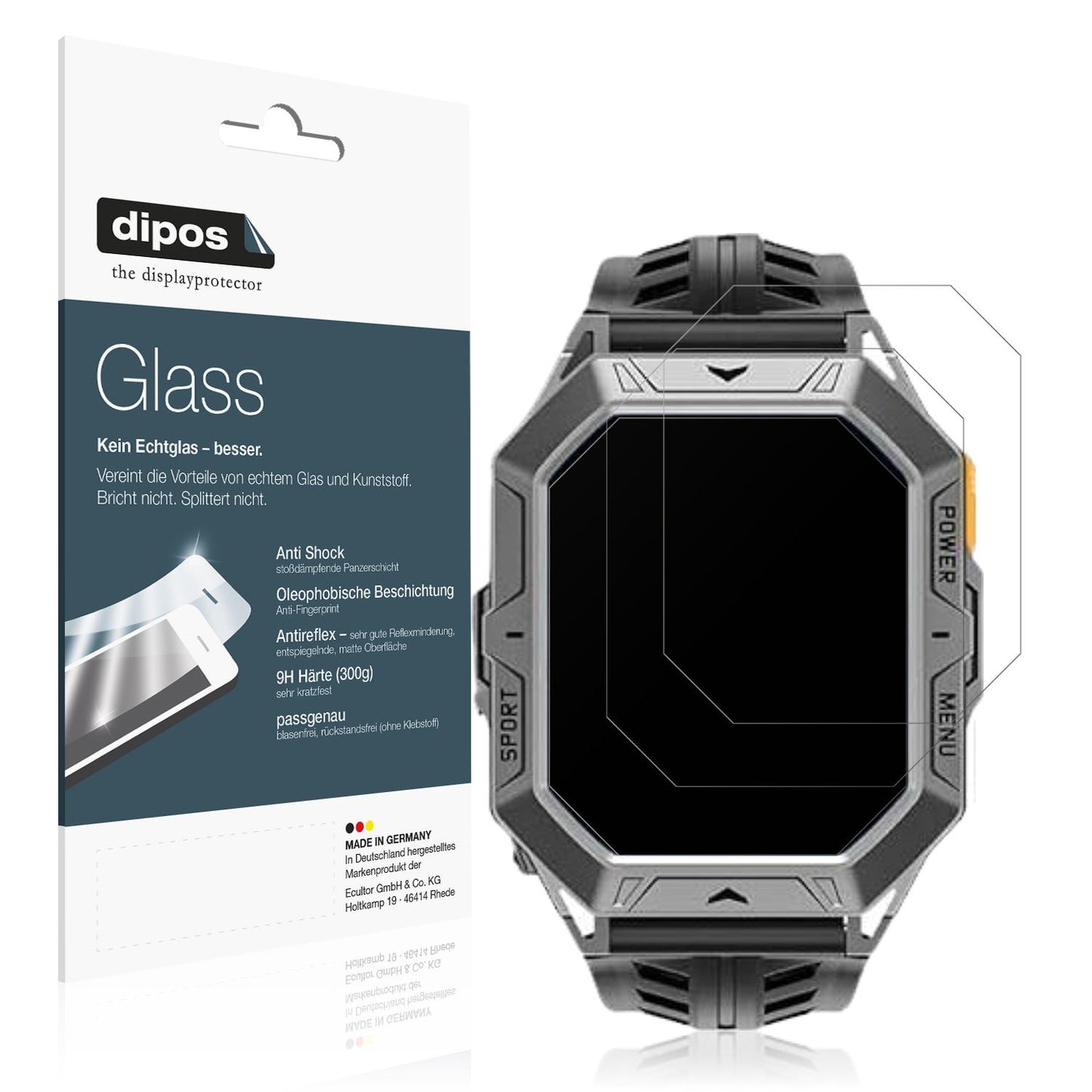 2x Screen Protector for HIRREO TX1 2.13 Zoll matte Flexible Glass 9H dipos