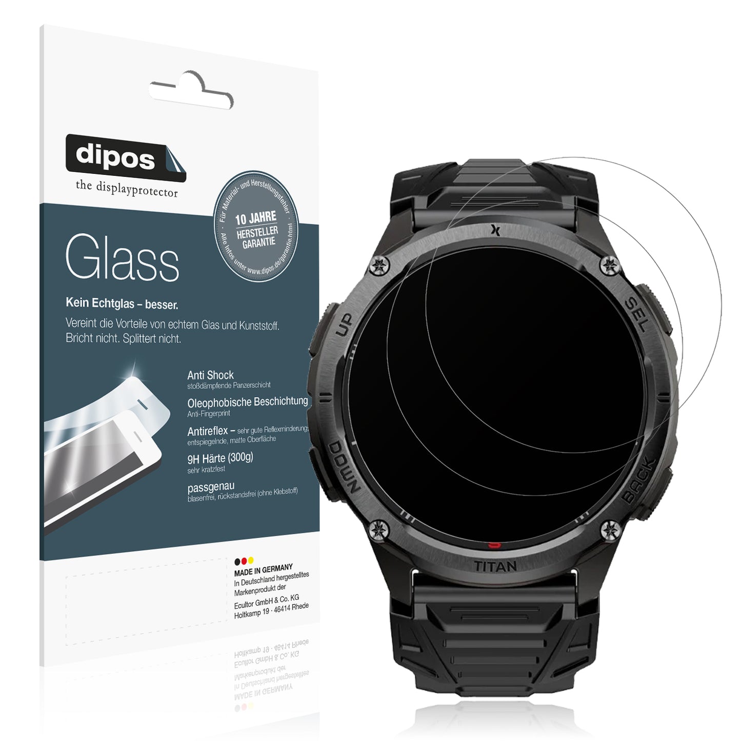 2x 9H Schutzfolie matt für MaxCom Titan Chronos GPS Panzerfolie