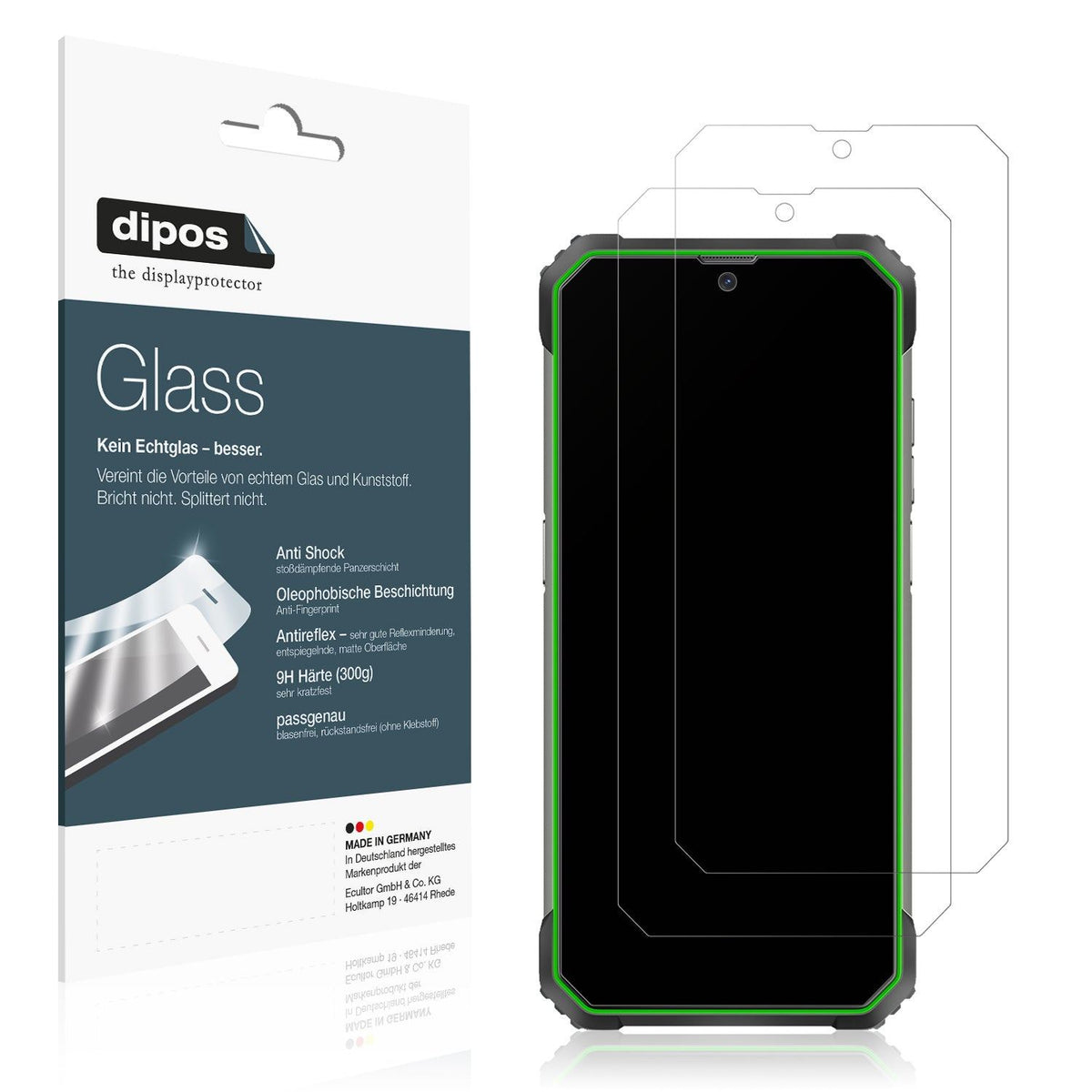 2x Screen Protector for Blackview BV8800 matte Flexible Glass 9H dipos