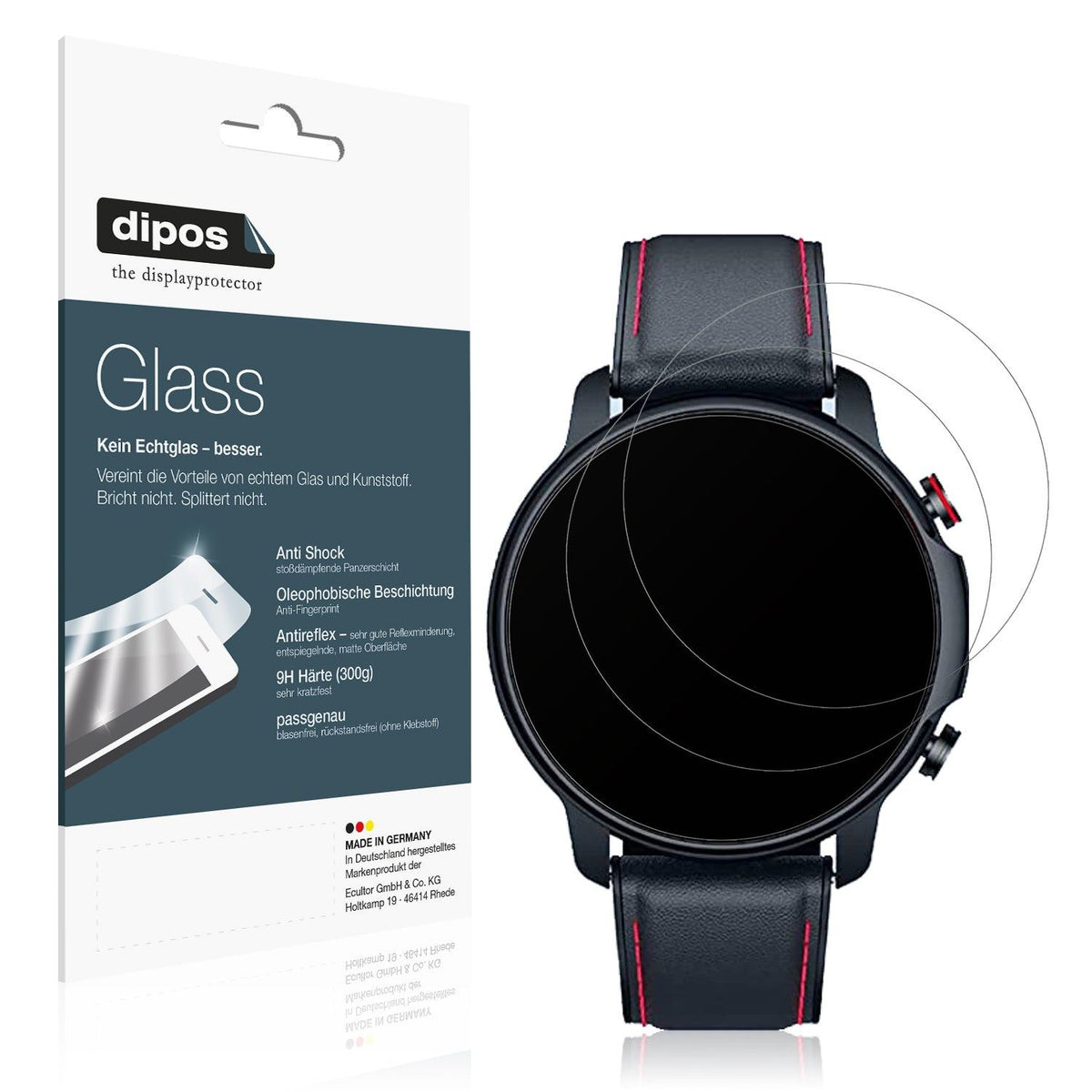 2x Screen Protector for Motsfit  1,32 inch Smartwatch matte Flexible Glass 9H