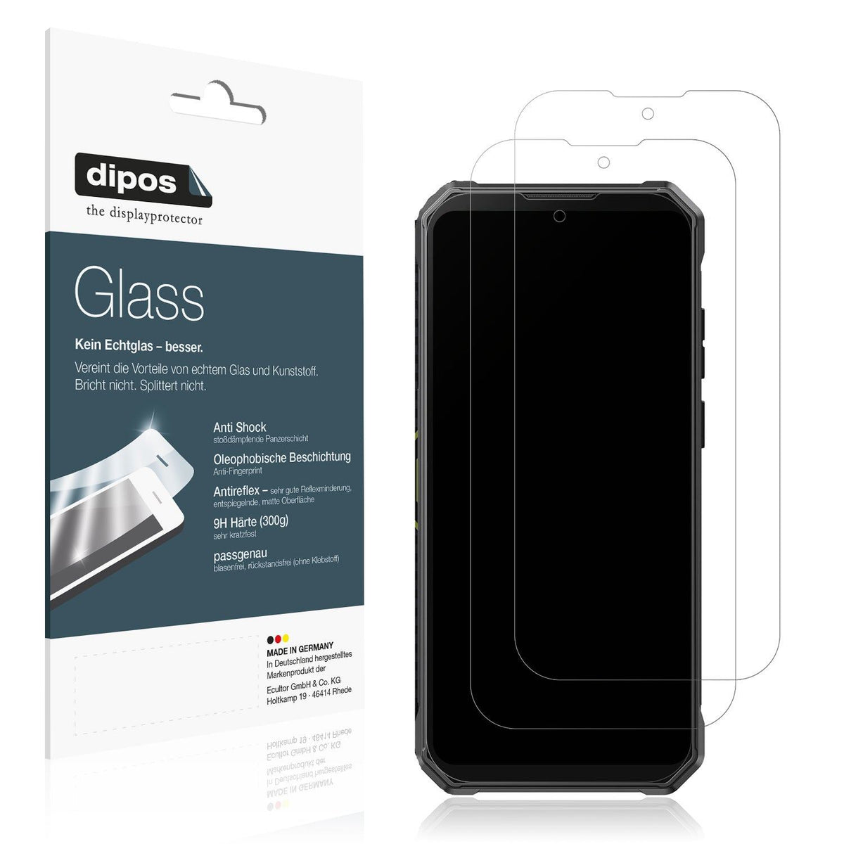 2x Screen Protector for Fossibot F105 matte Flexible Glass 9H dipos