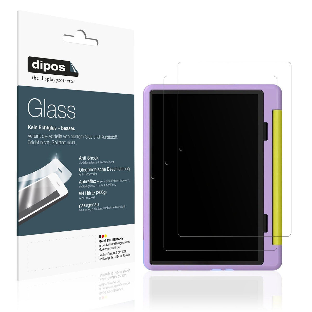 2x Screen Protector for Cheerjoy Kinder Tablet 10 Zoll matte Flexible Glass 9H
