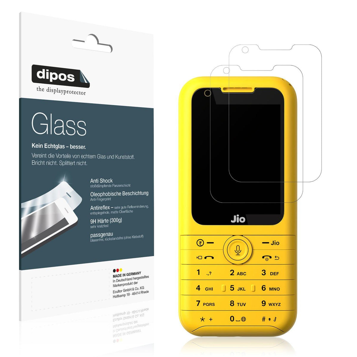 2x Screen Protector for Jio Phone Prima 2 matte Flexible Glass 9H dipos