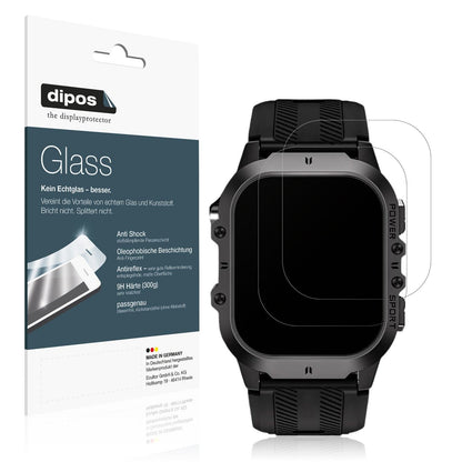 2x Screen Protector for Tesofit Smartwatch 1.85 Zoll matte Flexible Glass 9H