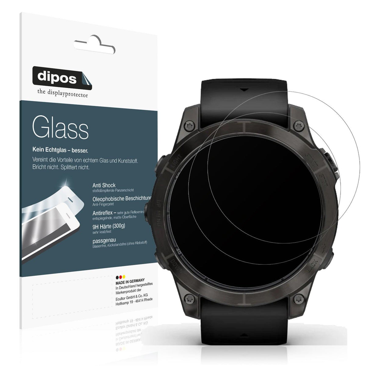 2x Screen Protector for Garmin Fenix 7 Pro 51mm matte Flexible Glass 9H dipos