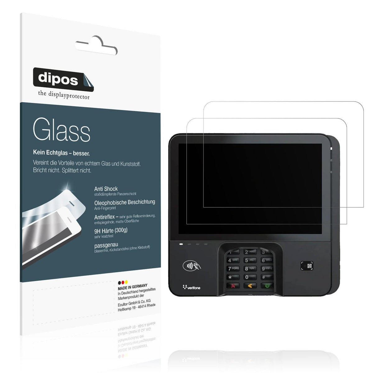 2x Screen Protector for Verifone M425 matte Flexible Glass 9H dipos