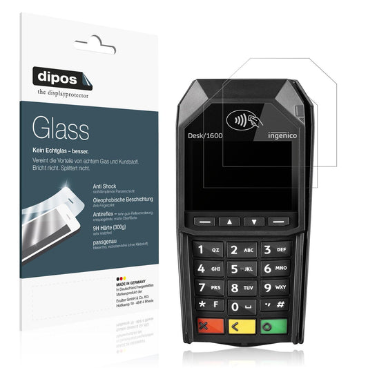 2x Screen Protector for Ingenico Desk 1600 matte Flexible Glass 9H dipos