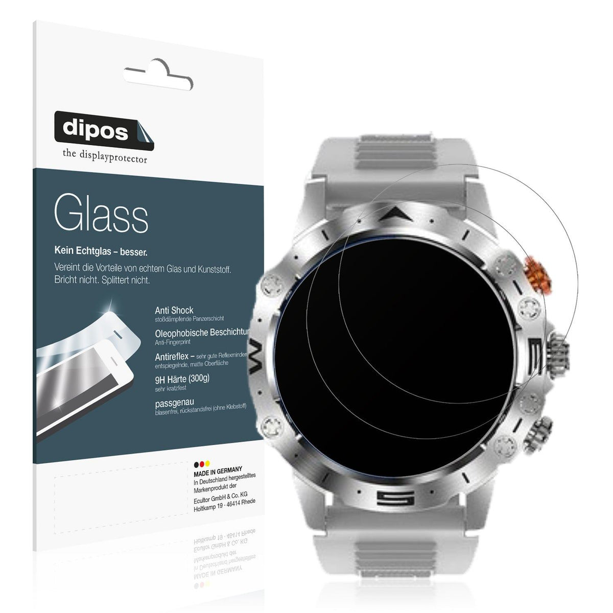 2x Screen Protector for DekeFit MT43 PRo 1.53 Zoll matte Flexible Glass 9H dipos