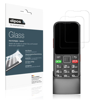 2x Screen Protector for Brisum F22 Seniorenhandy matte Flexible Glass 9H dipos