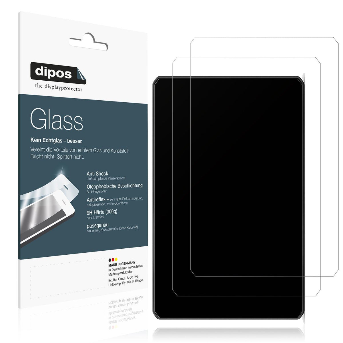 2x Screen Protector for Garmin Camper 1090 matte Flexible Glass 9H dipos