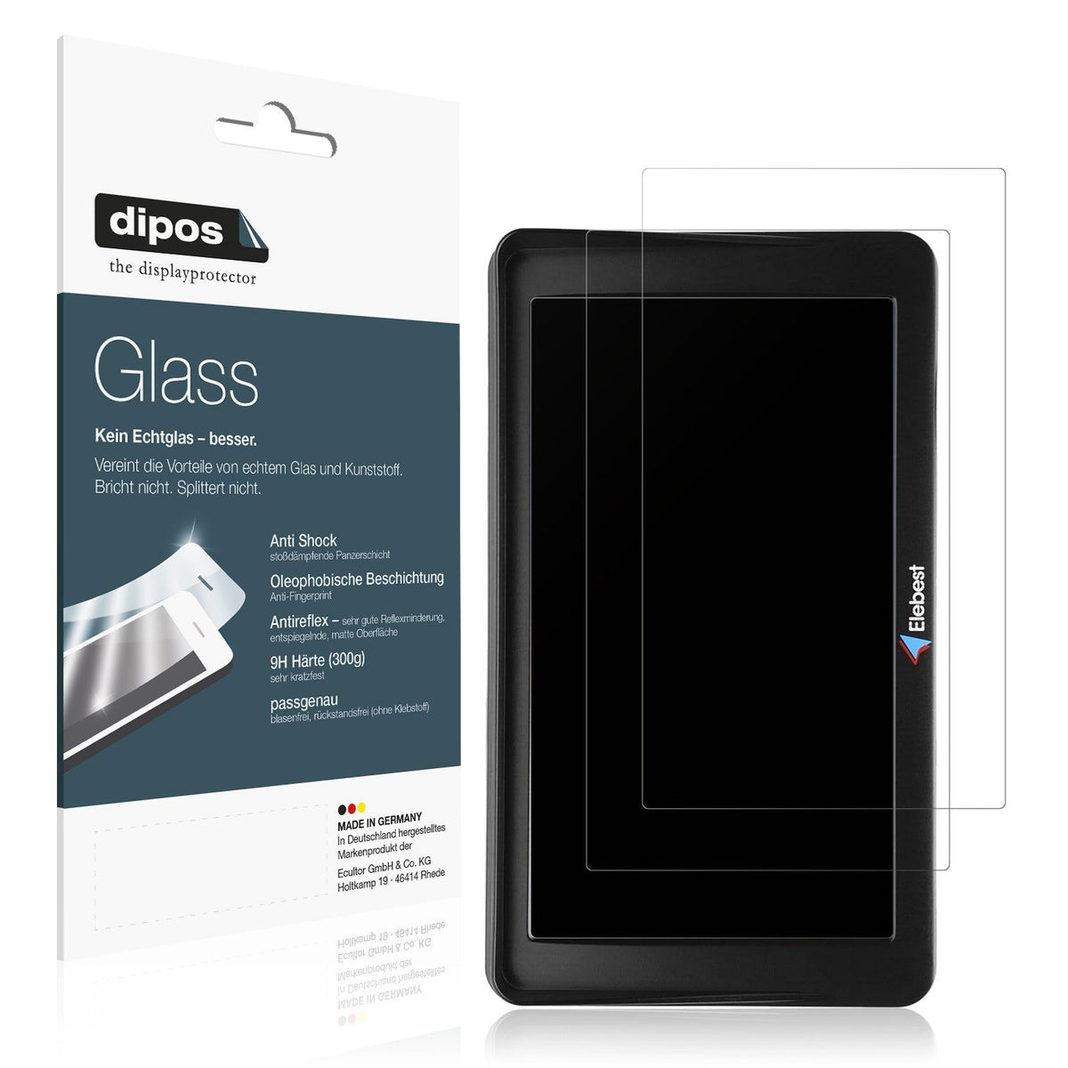2x Screen Protector for Elebest City 70A matte Flexible Glass 9H dipos