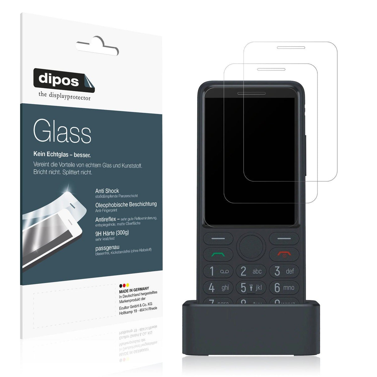 2x Screen Protector for TCL OneTouch 4042s matte Flexible Glass 9H dipos