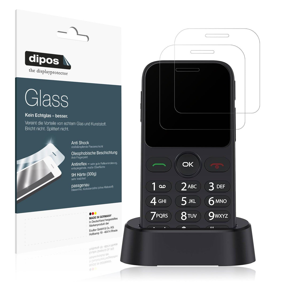 2x Screen Protector for Alcatel 2020X matte Flexible Glass 9H dipos
