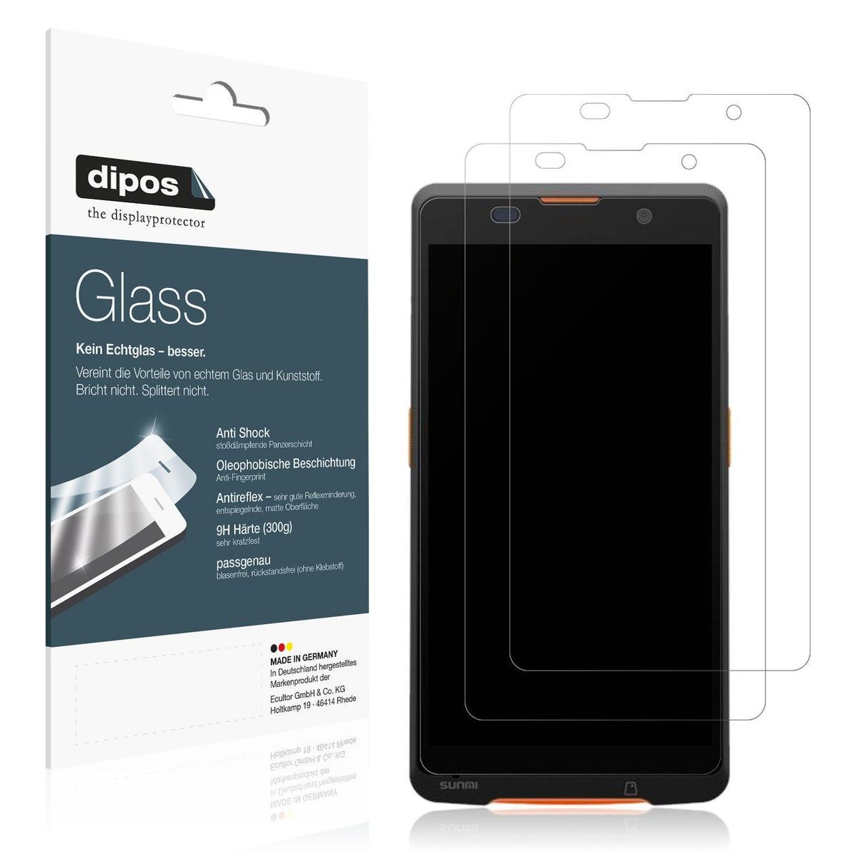2x Screen Protector for sunmi P2 Lite SE matte Flexible Glass 9H dipos