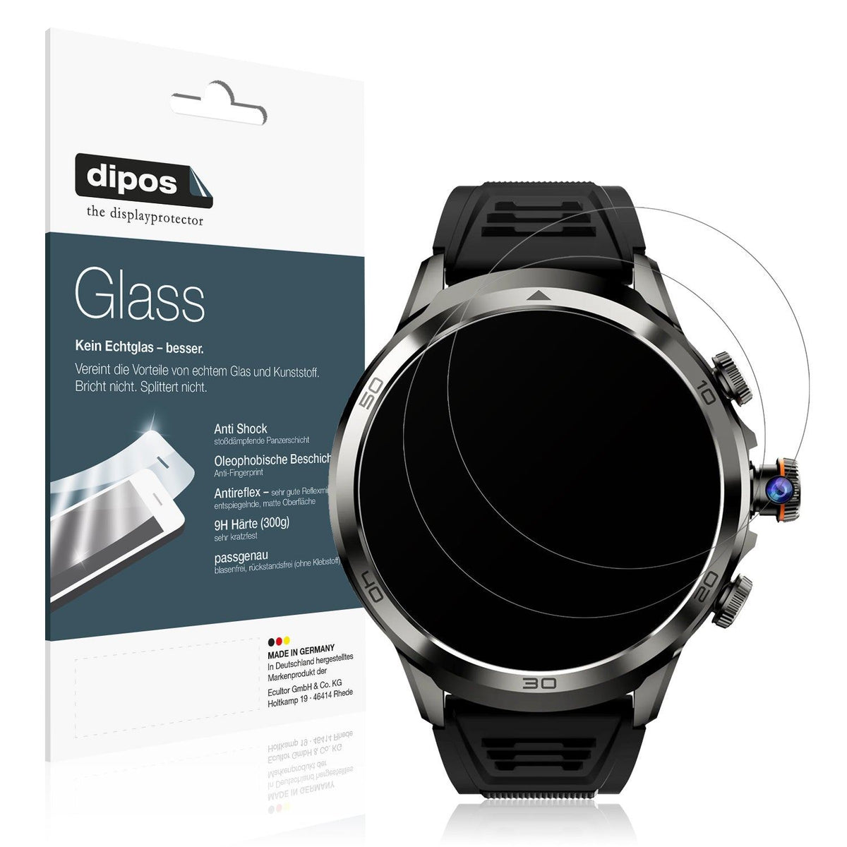 2x Screen Protector for Rogbid Model R2 Smartwatch matte Flexible Glass 9H dipos