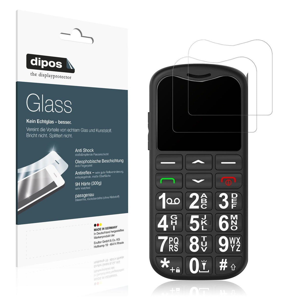 2x Screen Protector for CHAKEYAKE G180 Seniorenhandy matte Flexible Glass 9H