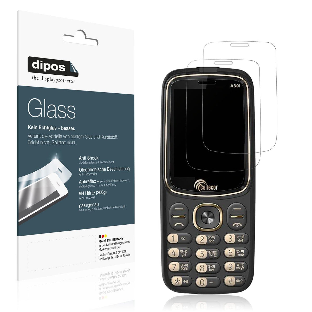 2x Screen Protector for Cellecor A30i matte Flexible Glass 9H dipos