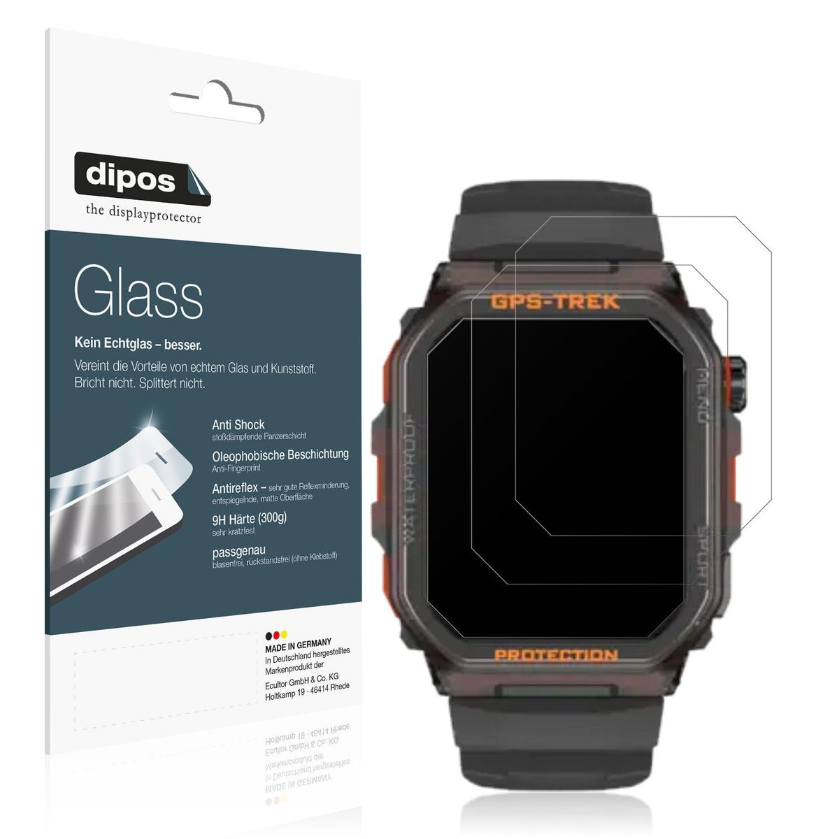 2x Screen Protector for Rogbid Tank G2 Smartwatch matte Flexible Glass 9H dipos