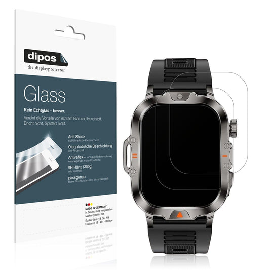 2x Screen Protector for VicBou 2.01 Zoll Smartwatch matte Flexible Glass 9H