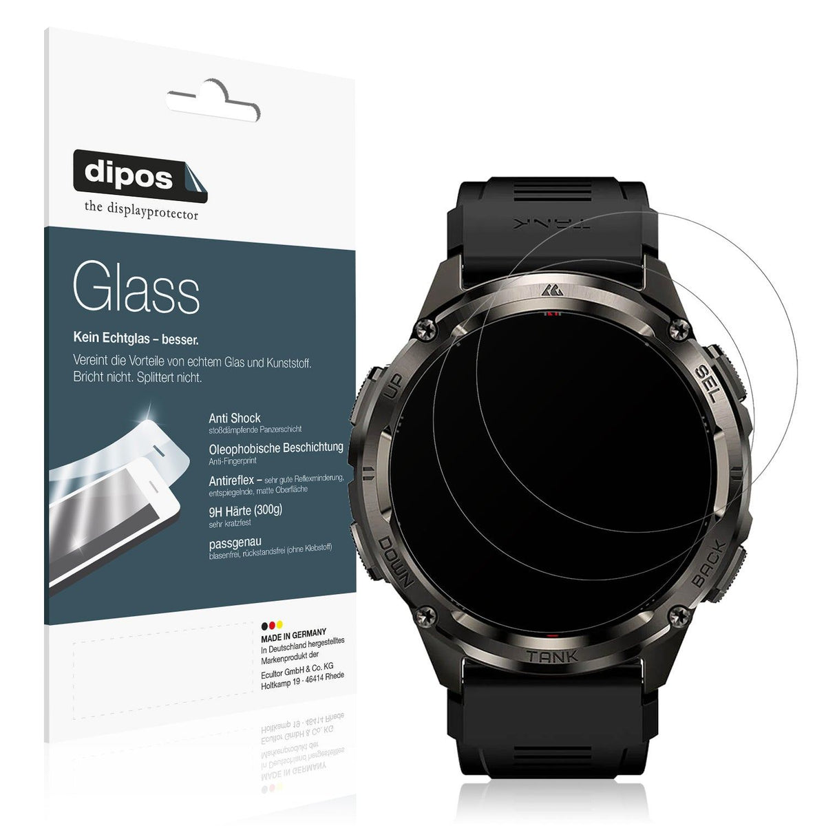 2x Screen Protector for Kospet Tank T3 Ultra 2 matte Flexible Glass 9H dipos