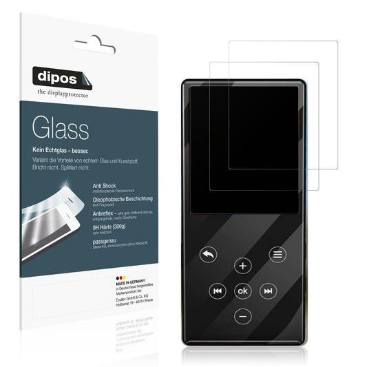 2x Screen Protector for Gueray Q9 MP3-Player matte Flexible Glass 9H dipos
