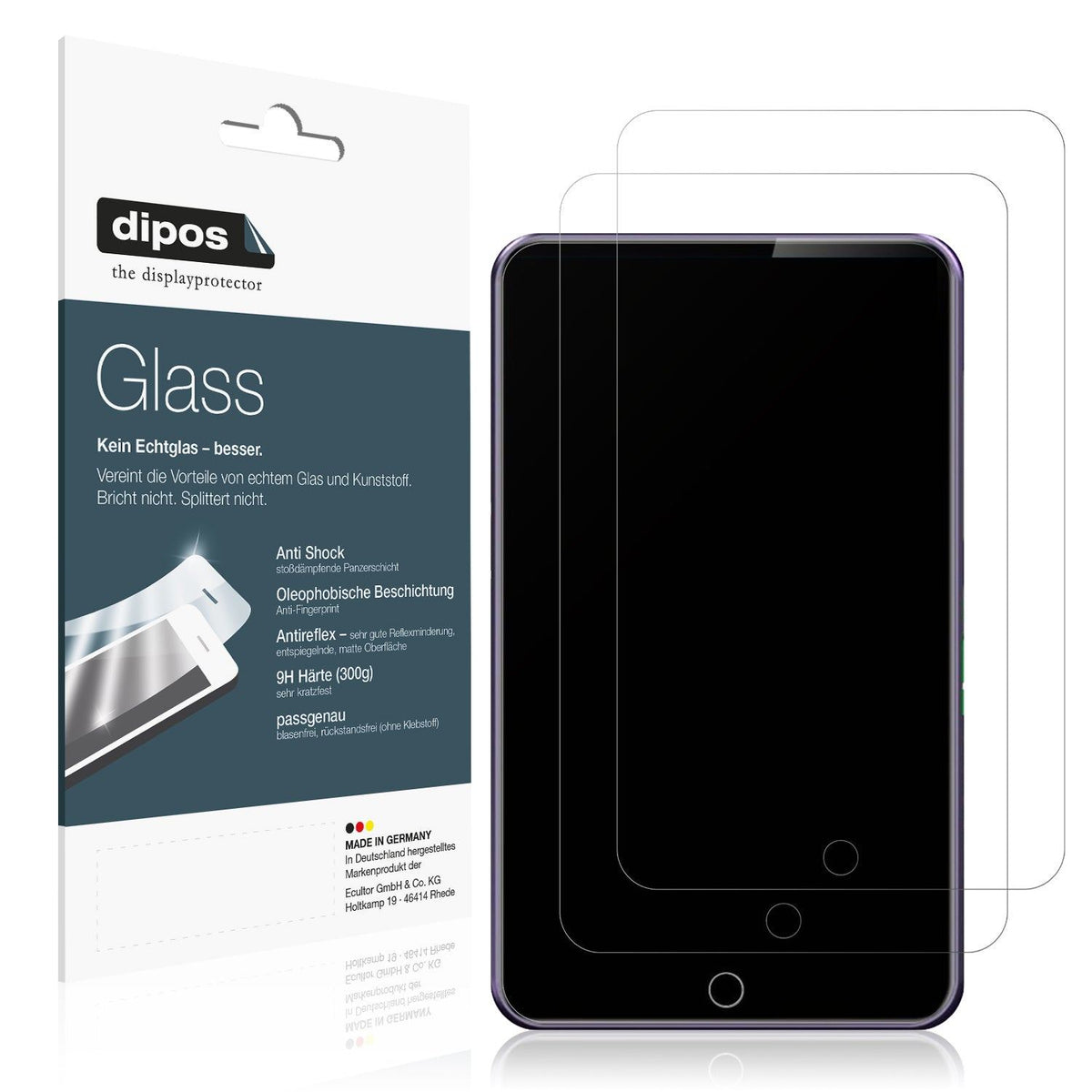 2x Screen Protector for Fanvace M32 MP3-Player matte Flexible Glass 9H dipos
