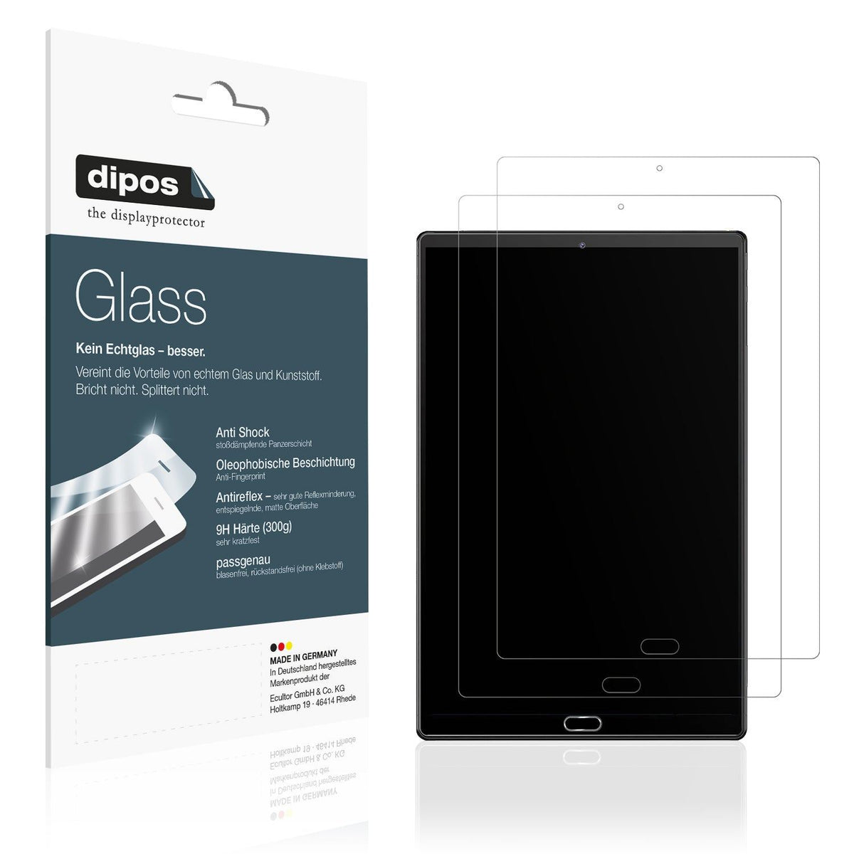 2x Screen Protector for JUSYEA J6 10 Zoll matte Flexible Glass 9H dipos