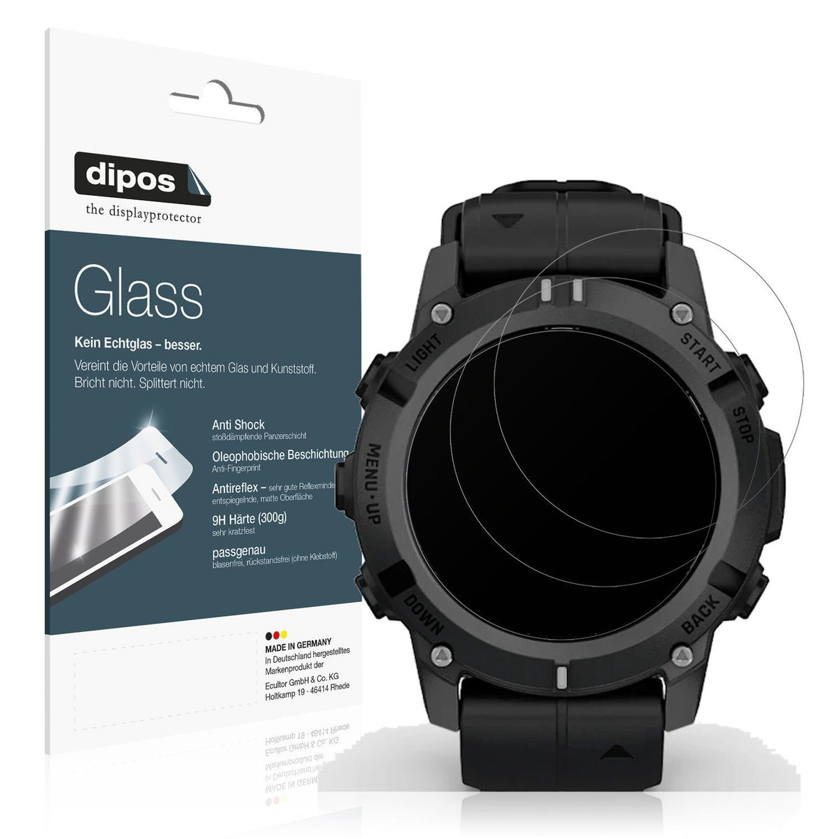 2x Screen Protector for Garmin Descent G2 matte Flexible Glass 9H dipos