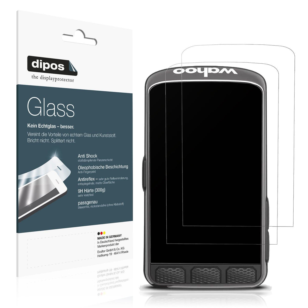 2x Screen Protector for Wahoo Elemnt ACE matte Flexible Glass 9H dipos