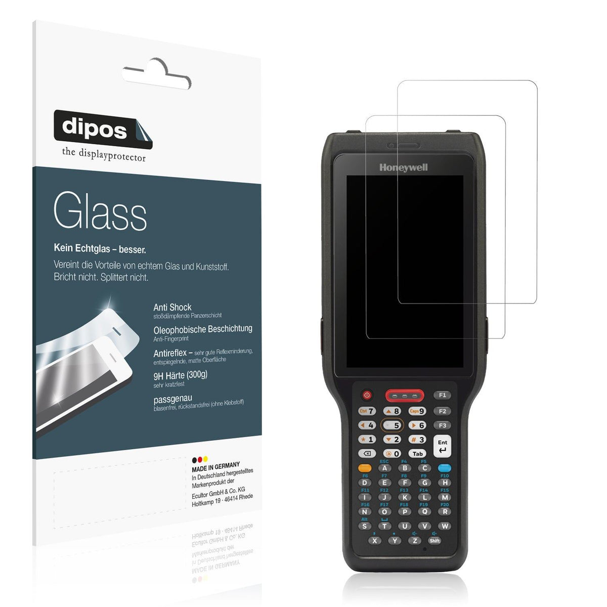 2x Screen Protector for Honeywell Ck62 matte Flexible Glass 9H dipos