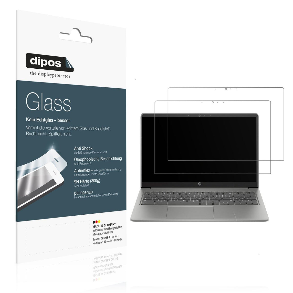 2x Screen Protector for HP Chromebook Plus 15a-nb matte Flexible Glass 9H dipos
