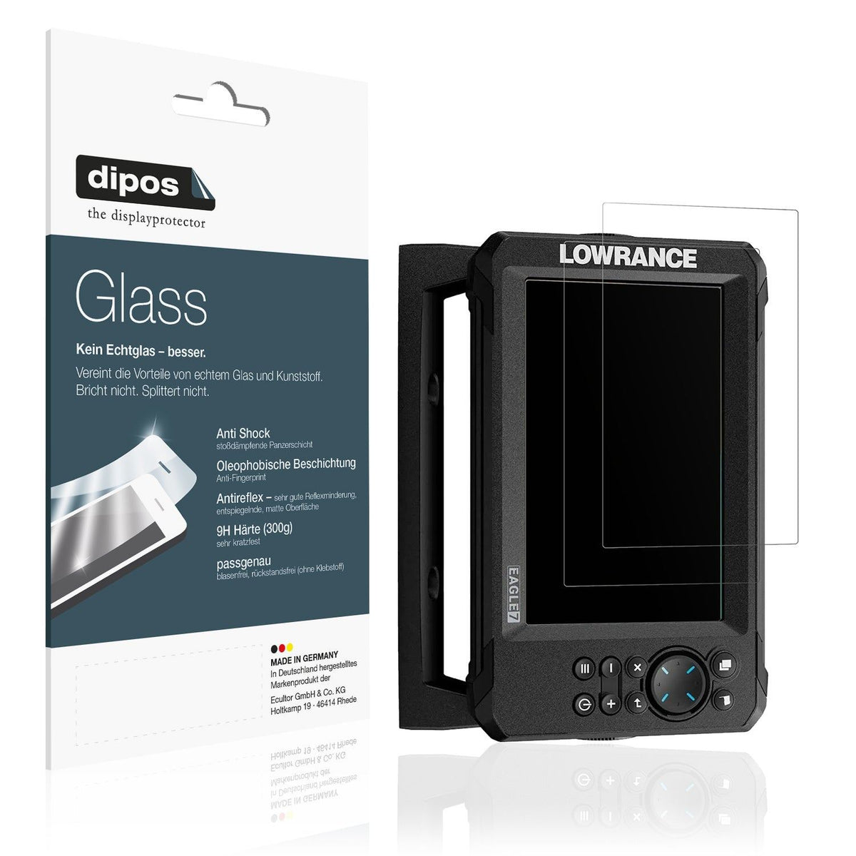 2x Screen Protector for Lowrance Eagle 7 matte Flexible Glass 9H dipos