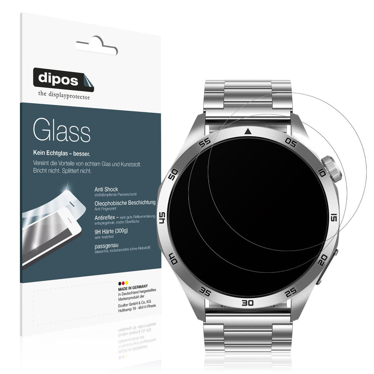 2x Screen Protector for Kardena Care Pro 4 Plus rund matte Flexible Glass 9H