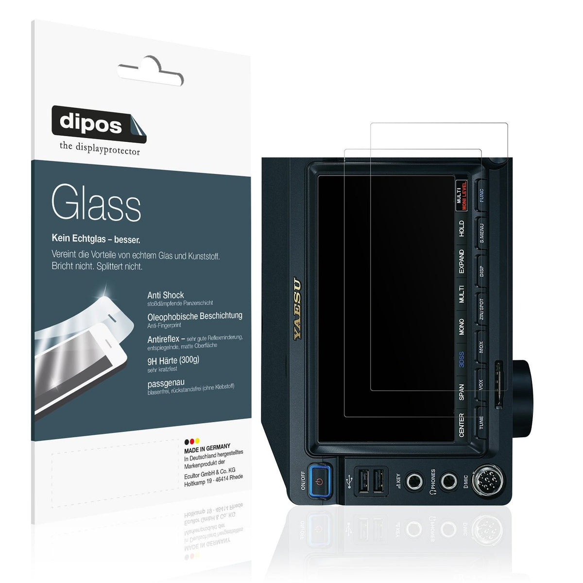 2x Screen Protector for Yaesu FTDCX101MP matte Flexible Glass 9H dipos