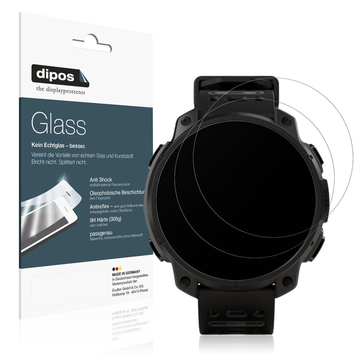 2x Screen Protector for UNA Watch matte Flexible Glass 9H dipos