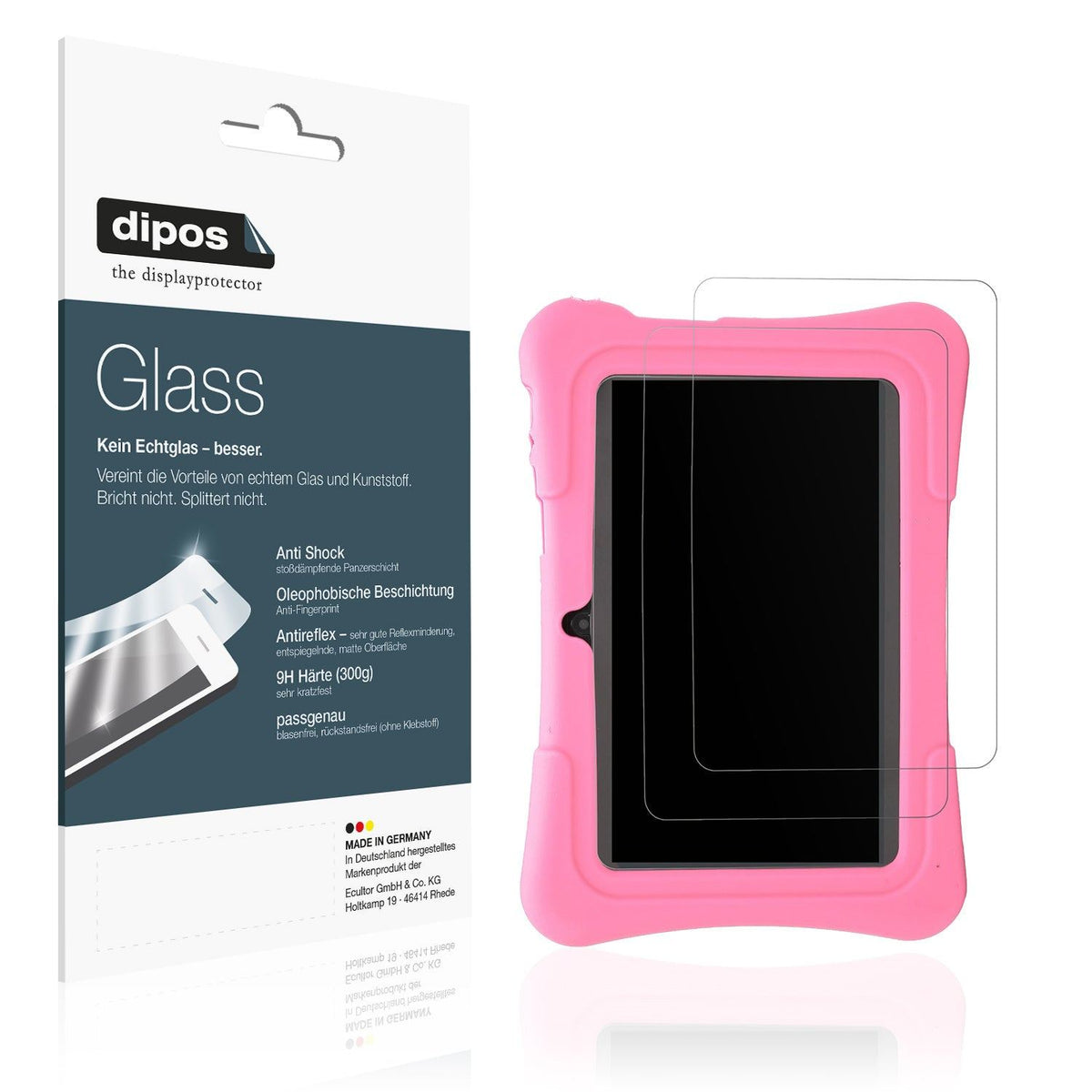 2x Screen Protector for Plyisty Kids Tablet 7 Zoll matte Flexible Glass 9H dipos