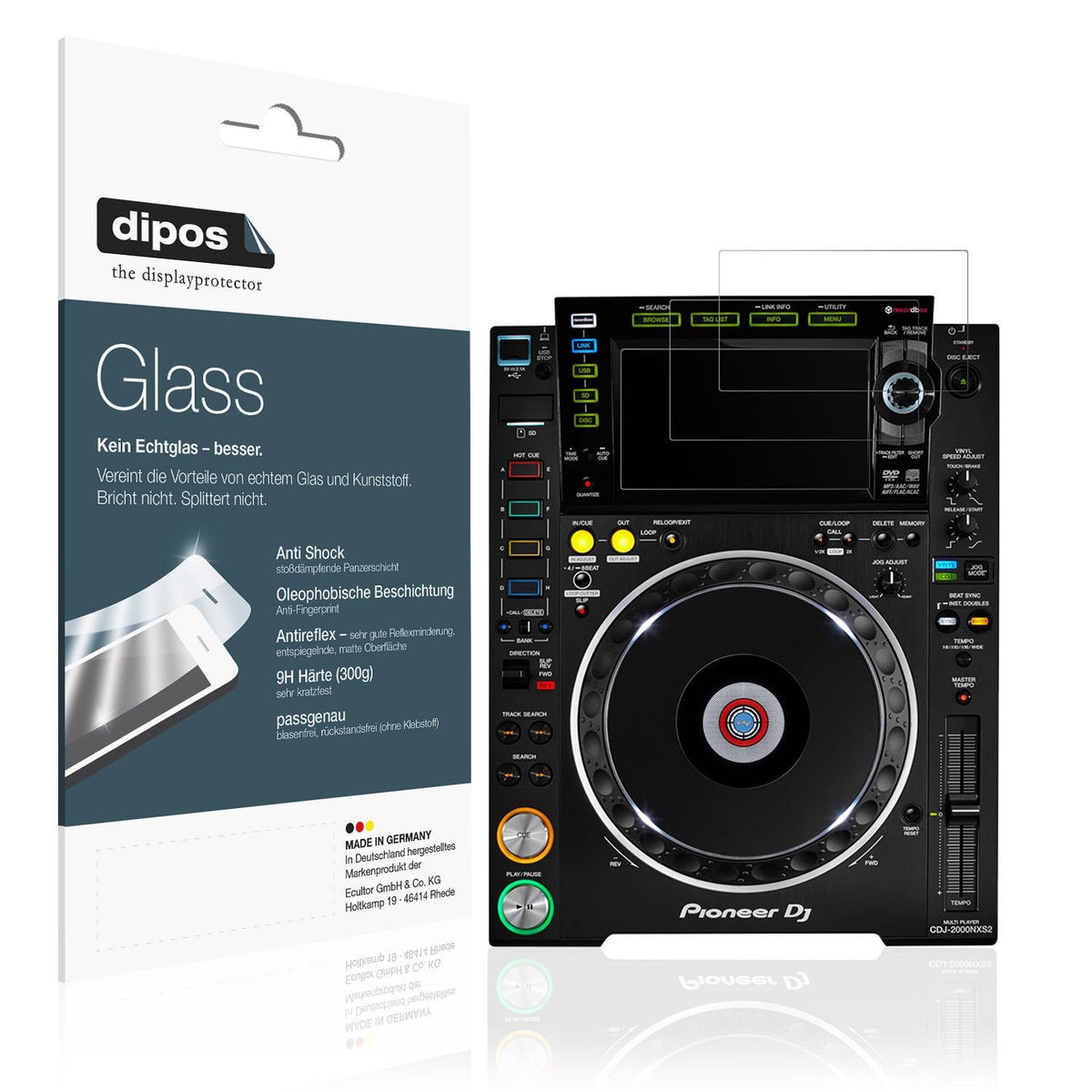2x Screen Protector for Pioneer CDJ-2000NXS2 Display matte Flexible Glass 9H