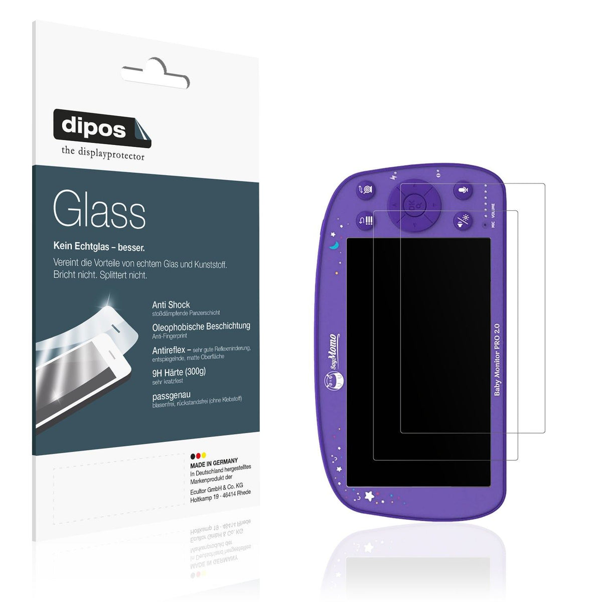 2x Screen Protector for SoyMomo Baby Monitor Pro 2.0 matte Flexible Glass 9H