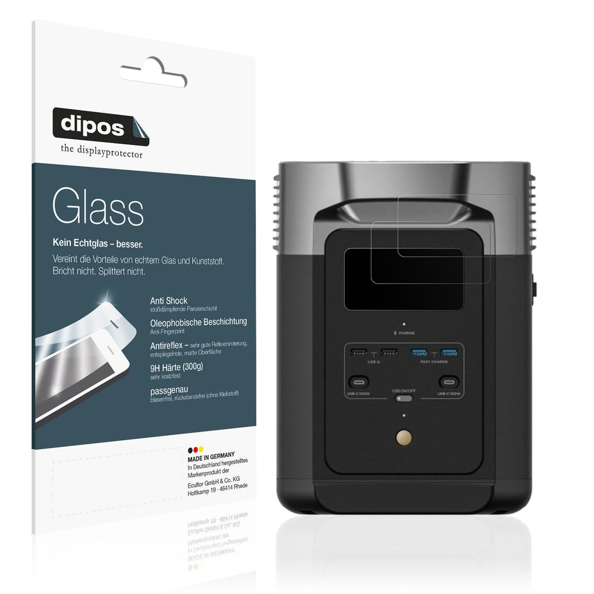 2x Screen Protector for EF Ecoflow Delta 2 matte Flexible Glass 9H dipos