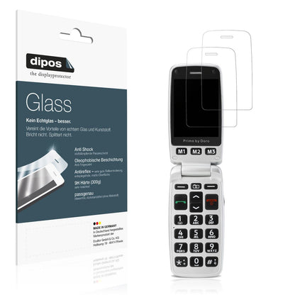 2x Screen Protector for Doro Primo 413 matte Flexible Glass 9H dipos
