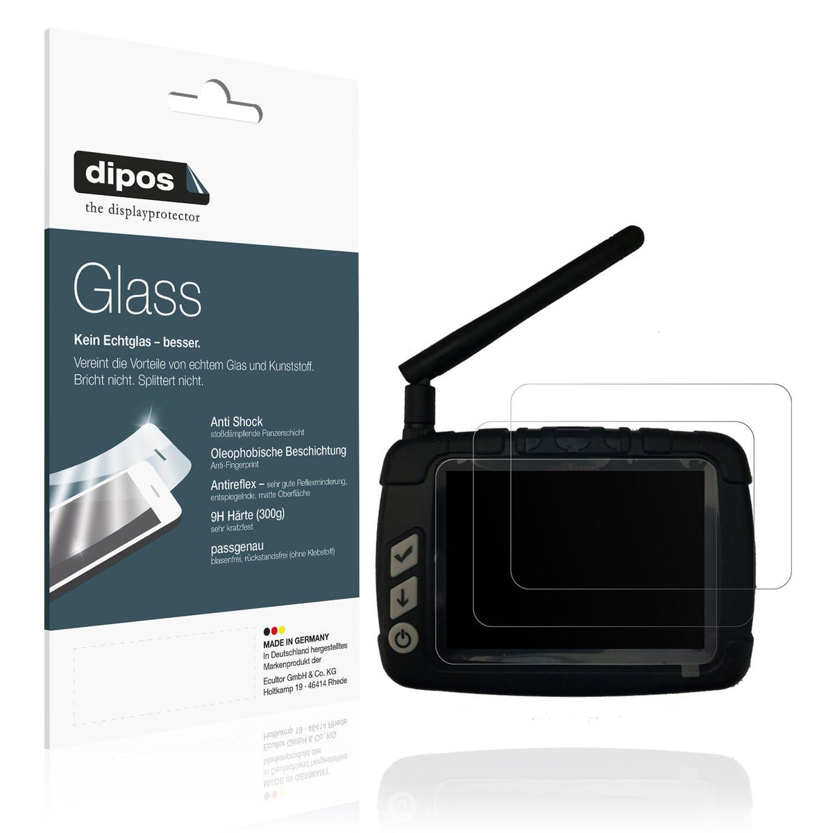 2x Screen Protector for Boatman Plus Fishfinder matte Flexible Glass 9H dipos