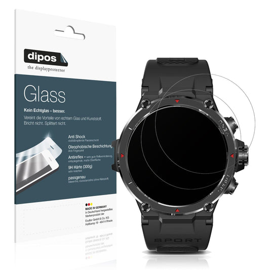 2x Screen Protector for Kuzo F1-S 1.3 Zoll matte Flexible Glass 9H dipos