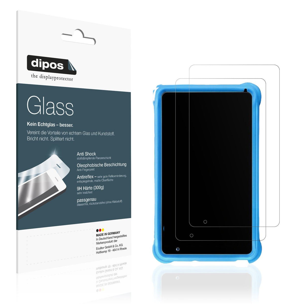 2x Screen Protector for quinyiCo Enfants 7 Zoll matte Flexible Glass 9H dipos