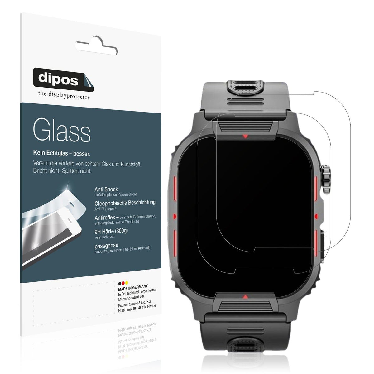 2x Screen Protector for Mingtawn 1.85 Zoll matte Flexible Glass 9H dipos