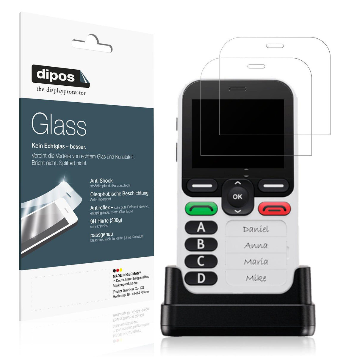 2x Screen Protector for Doro Leva X10 matte Flexible Glass 9H dipos